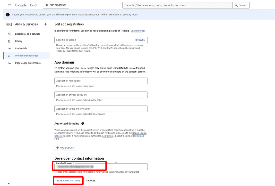 hướng dẫn kết nối n8n đến google cloud apis 10