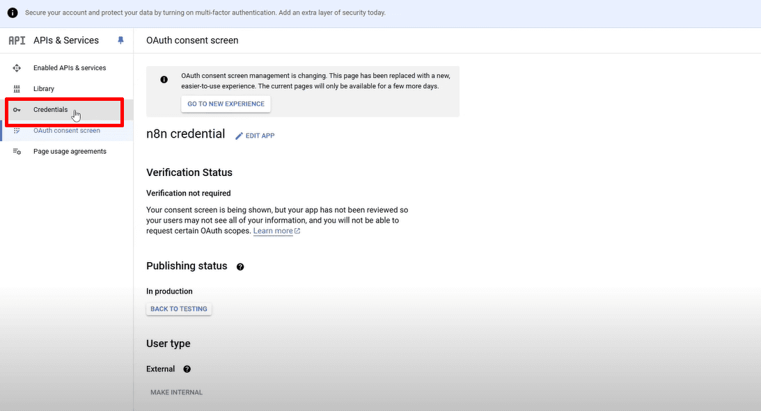 hướng dẫn kết nối n8n đến google cloud apis 15