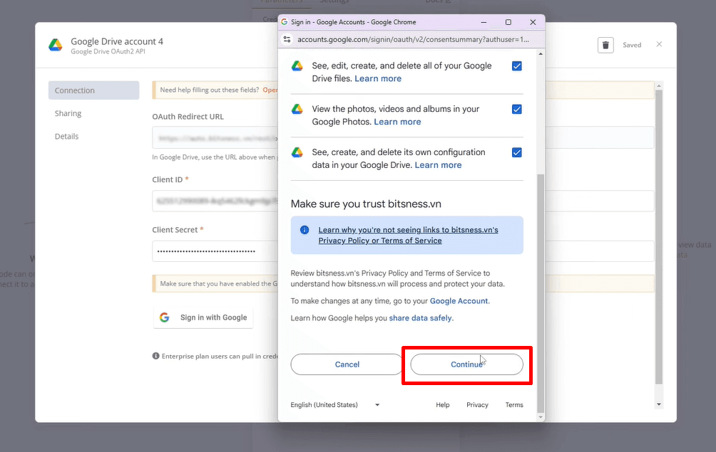 hướng dẫn kết nối n8n đến google cloud apis 22