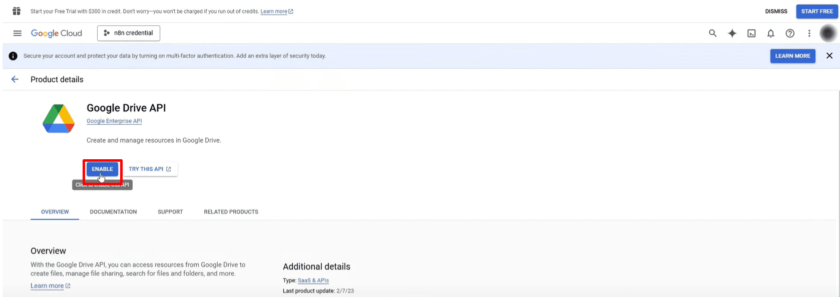 hướng dẫn kết nối n8n đến google cloud apis 6