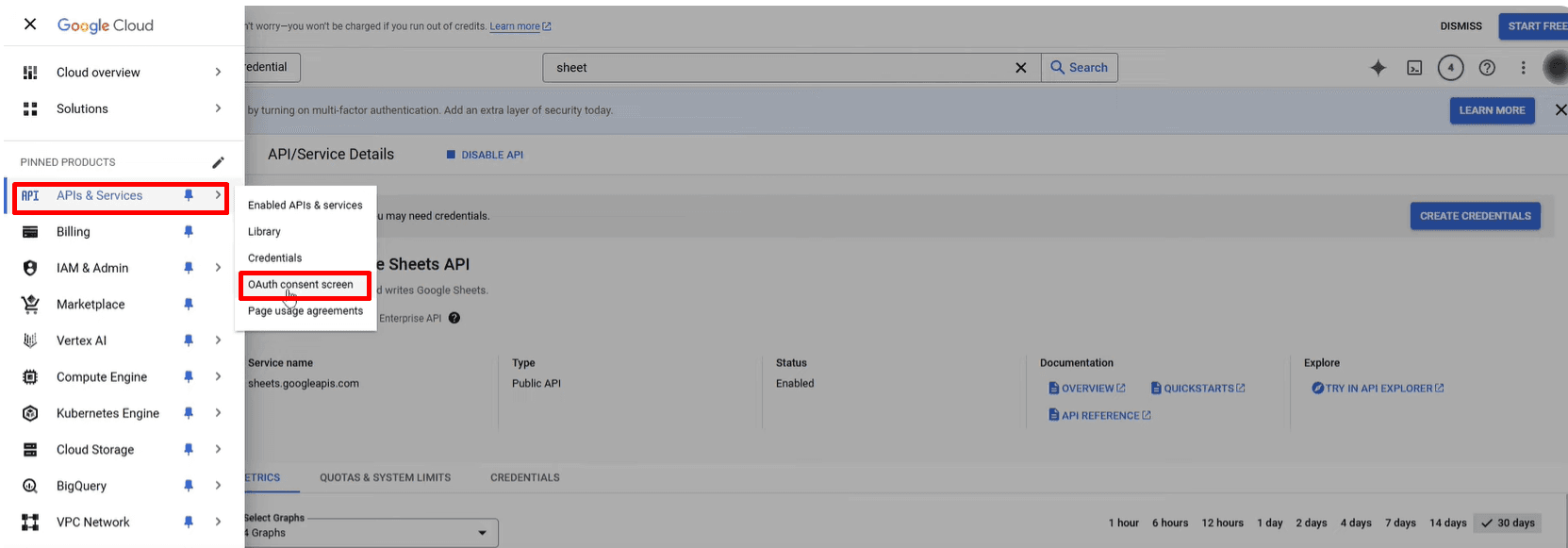 hướng dẫn kết nối n8n đến google cloud apis 7