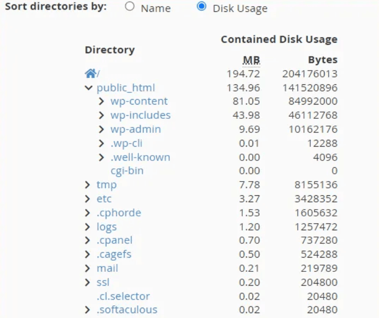 hướng dẫn kiểm tra disk usage và bandwidth trên cpanel 4