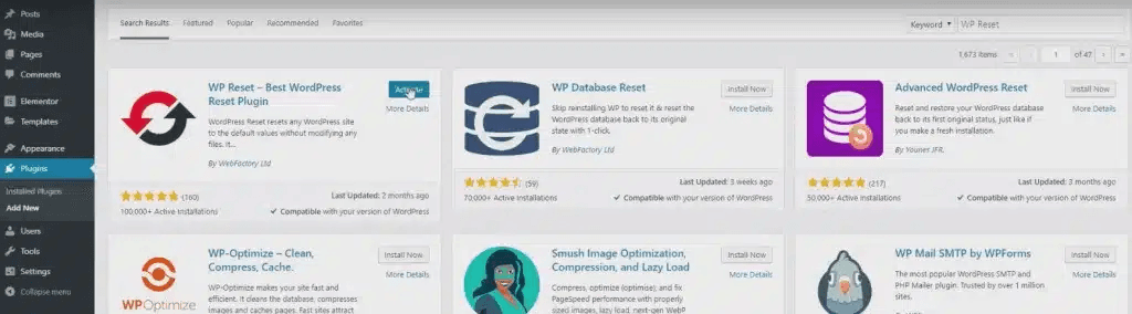 hướng dẫn reset wordpress về mặc định ban đầu bằng plugin 1