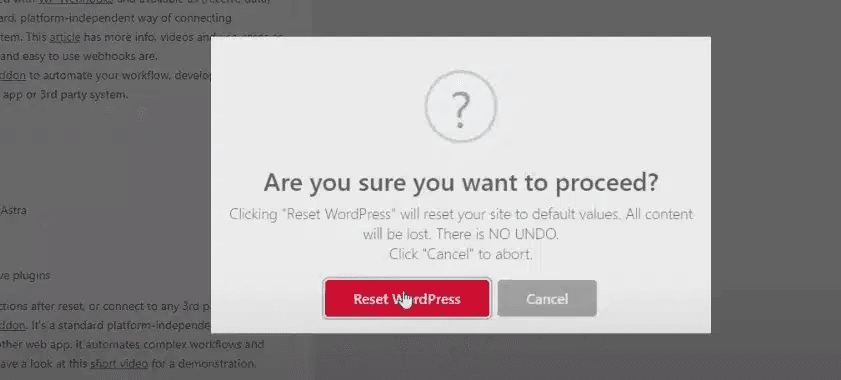 hướng dẫn reset wordpress về mặc định ban đầu bằng plugin 3