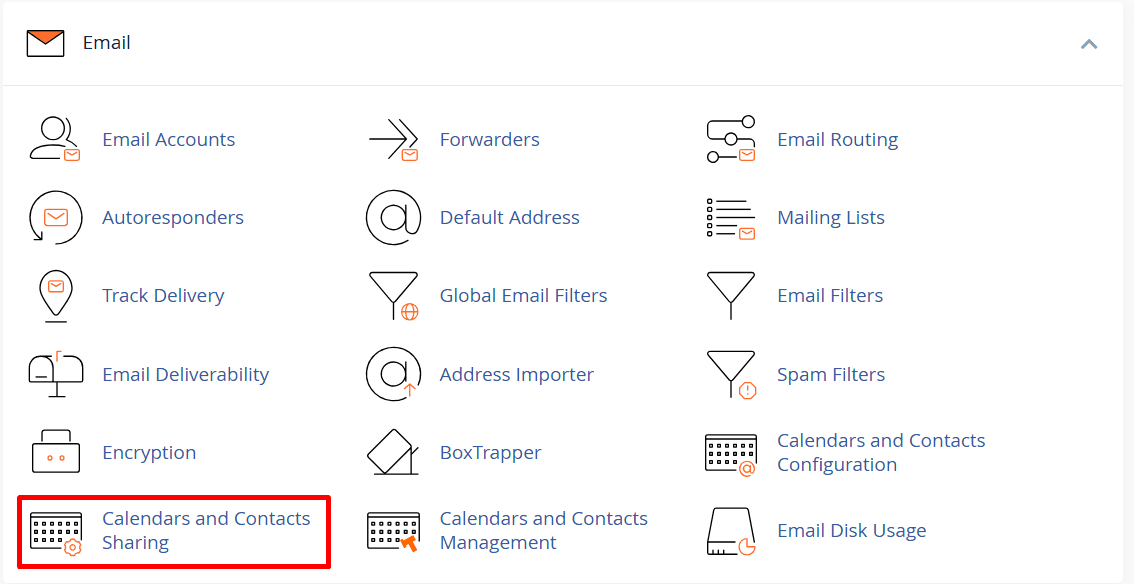 hướng dẫn sử dụng calendars and contacts sharing trên cpanel 2