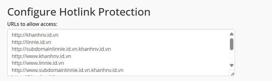 hướng dẫn sử dụng hotlink protection trên cpanel 3