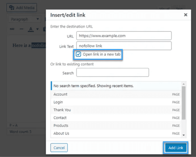 hướng dẫn sử dụng link nofollow trên website wordpress 2