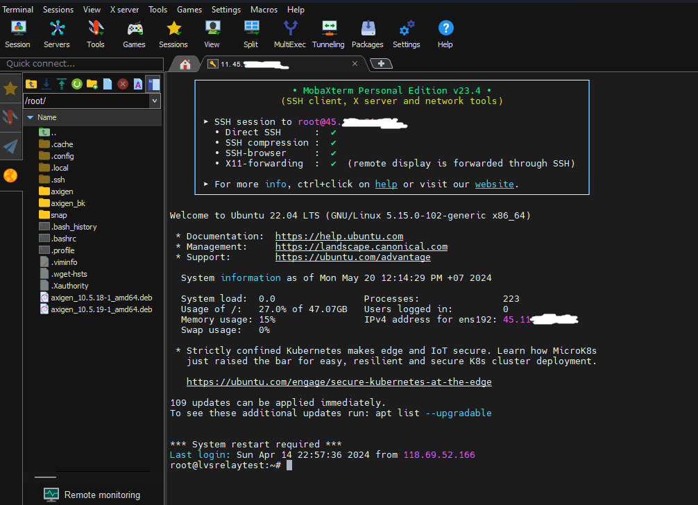 hướng dẫn sử dụng mobaxterm để kết nối ssh tới vps linux 4