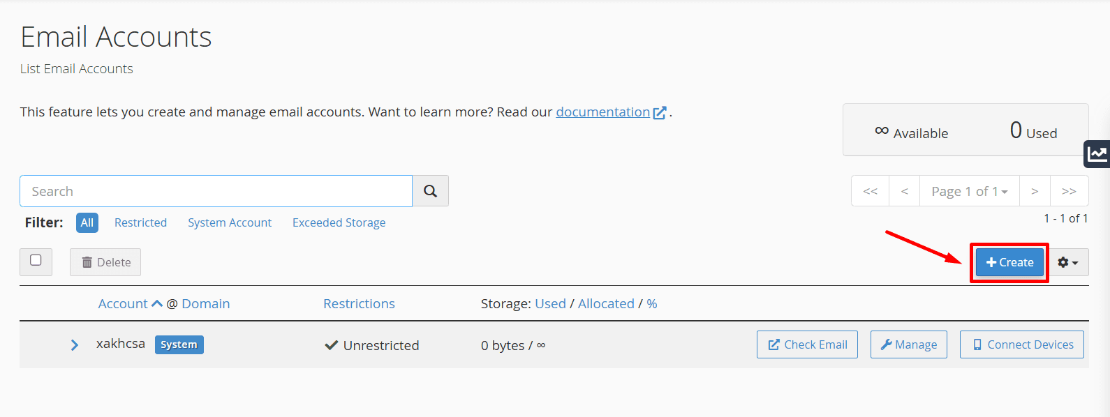 hướng dẫn tạo email accounts trên cpanel 3
