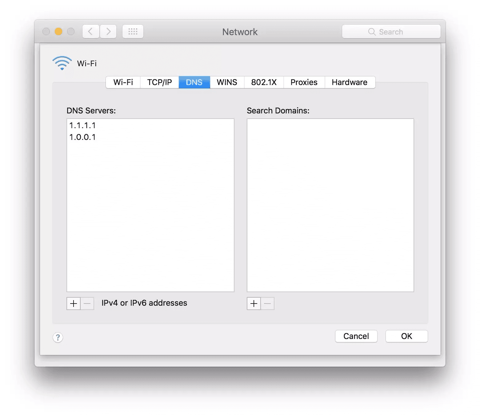 hướng dẫn thay đổi dns 1111 4