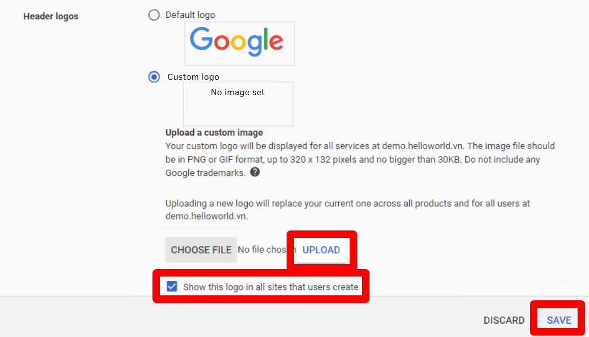 hướng dẫn thay đổi logo công ty trong google workspace 5