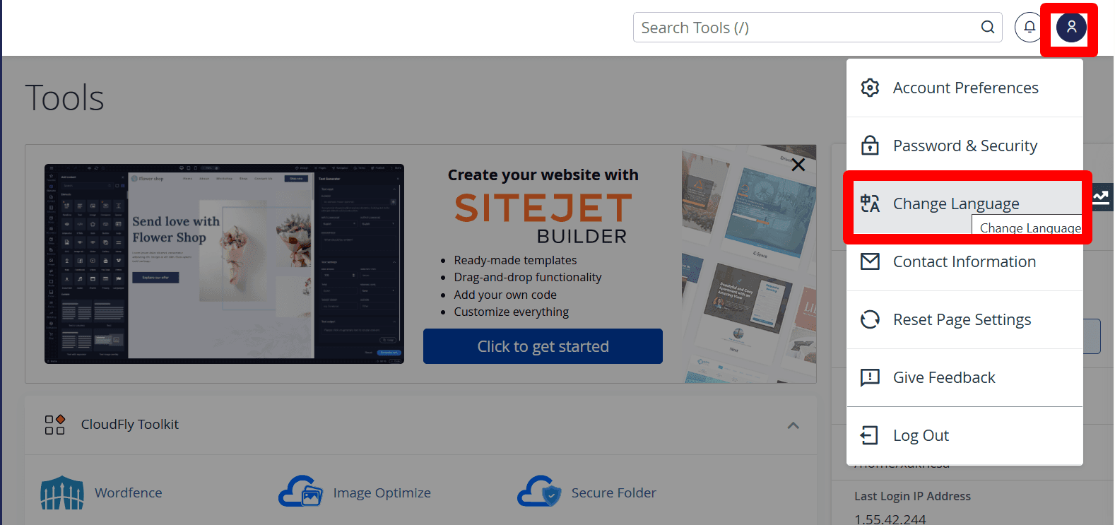 hướng dẫn thay đổi ngôn ngữ trên cpanel hosting chi tiết 2