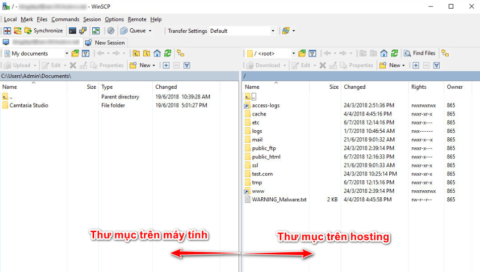 hướng dẫn upload dữ liệu lên hosting bằng winscp 3