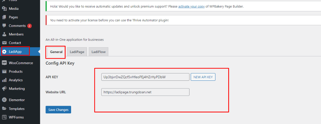 hướng dẫn xuất bản ladipage lên nền tảng wordpress 2