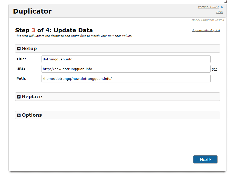 hướng dẫn chuyển dữ liệu bằng duplicator  wordpress migration plugin 9