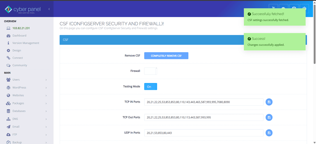 Hướng Dẫn Cài Đặt và Sử Dụng CSF trên CyberPanel CloudFly
