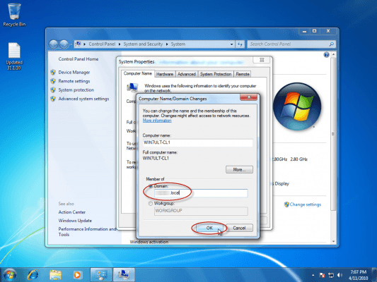 join domain win 7 theo cách truyền thống