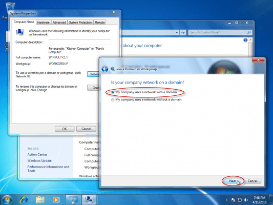 join domain win 7 theo cách truyền thống