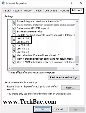 kích hoạt tất cả các phiên bản ssl 2