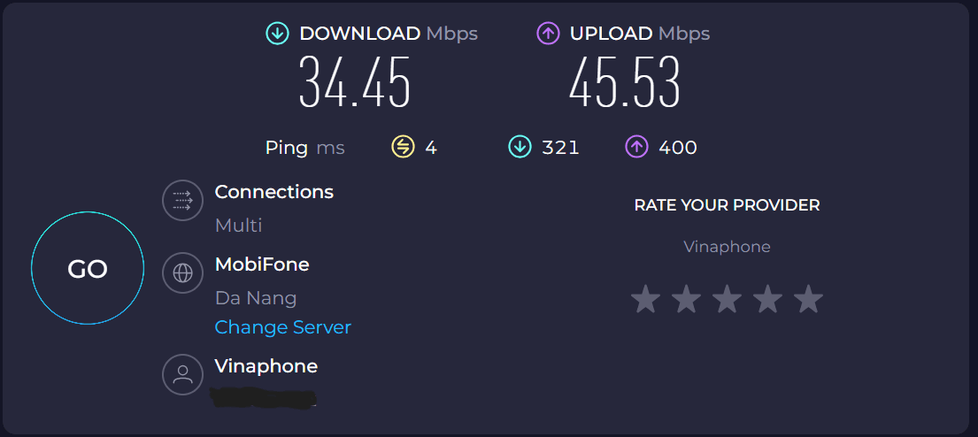 kiểm tra băng thông cloud server với speedtest