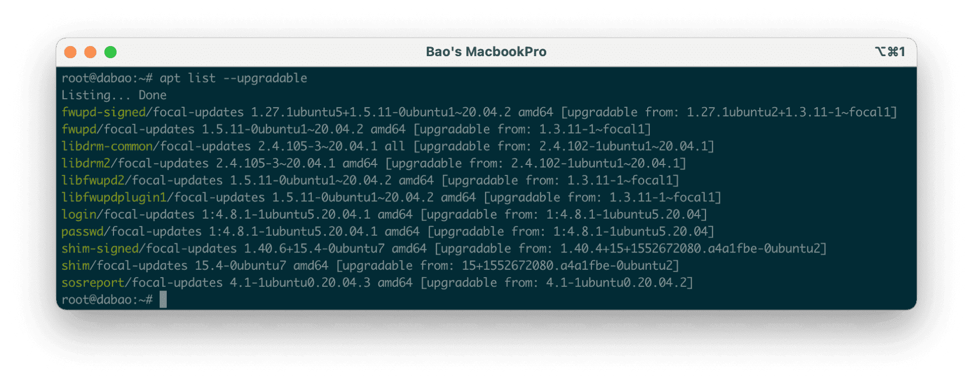 lệnh apt upgrade