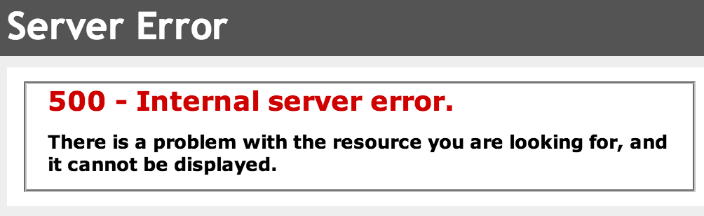 lỗi 500 internal server error