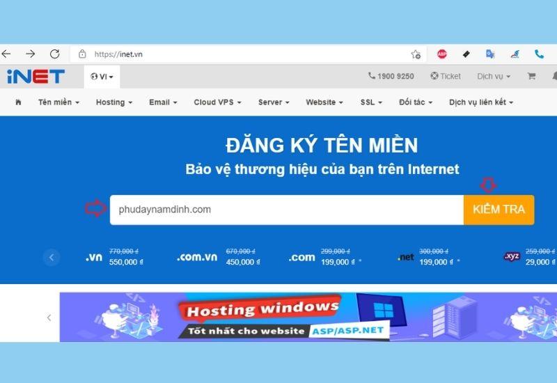 nhà đăng ký tên miền inet