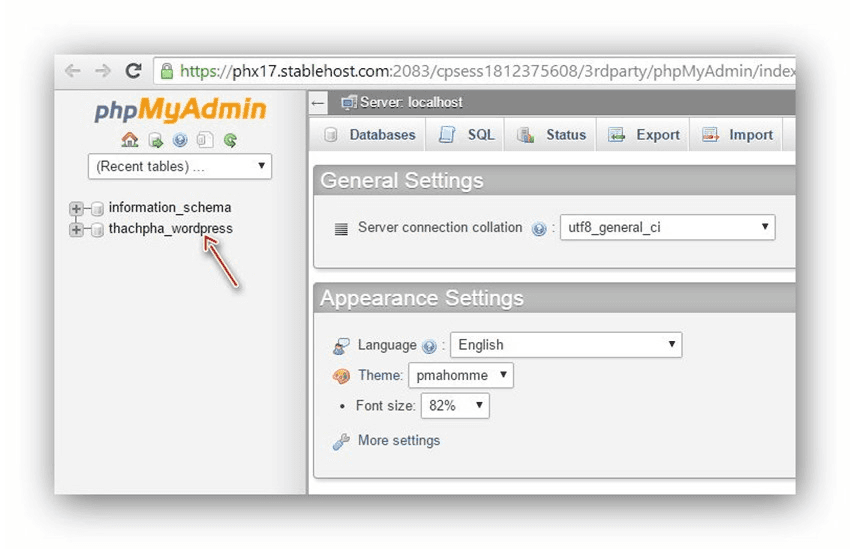 nhập database vào host 2