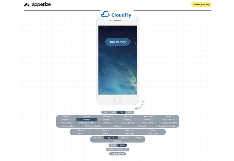 phần mềm giả lập ios appetize