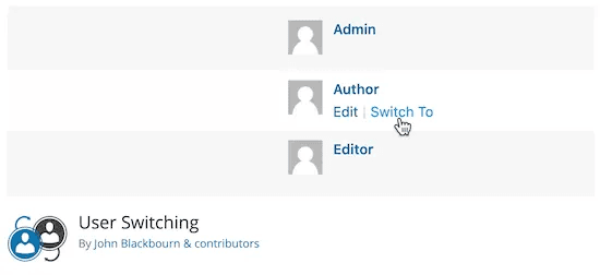 plugin quản lý người dùng user switching