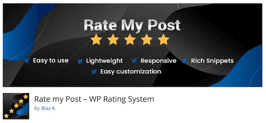 plugin xếp hạng sao rate my post