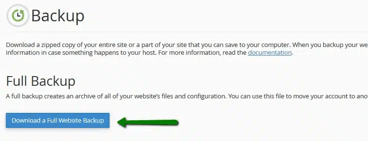 sao lưu dữ liệu từ hosting cũ 2