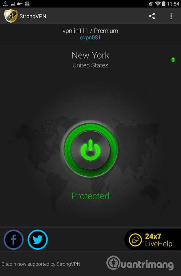 sử dụng ứng dụng vpn độc lập strongvpn