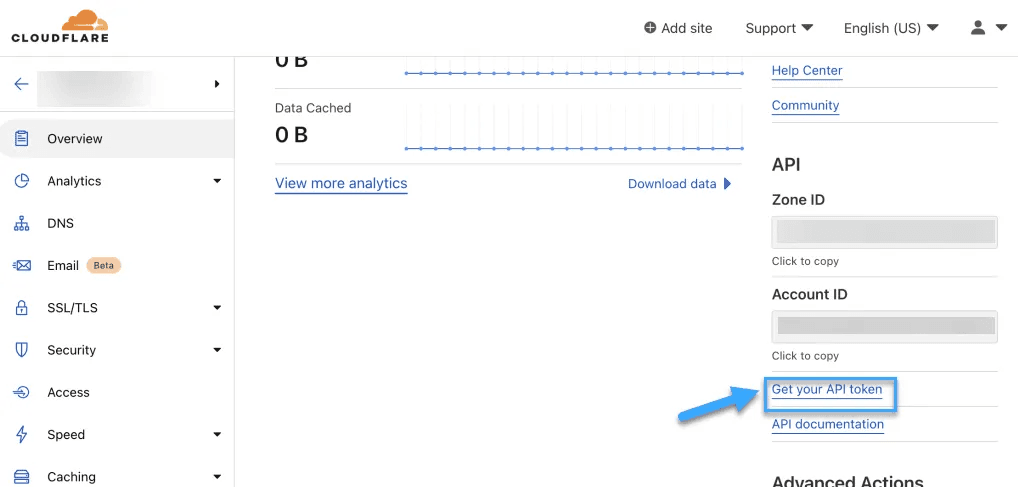 tạo api tokens và api key trên cloudflare 1