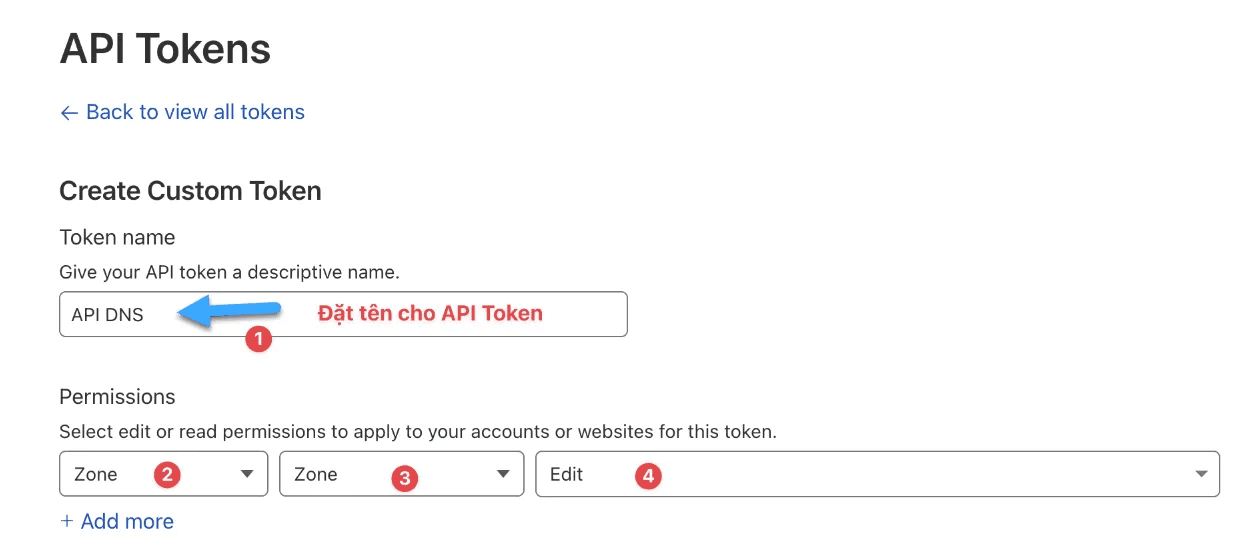 tạo api tokens và api key trên cloudflare 4