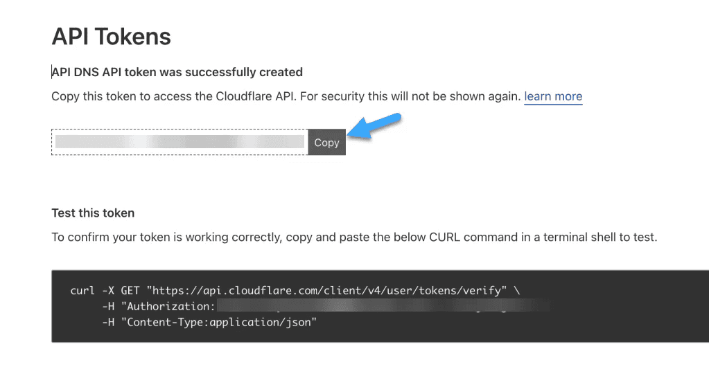 tạo api tokens và api key trên cloudflare 6