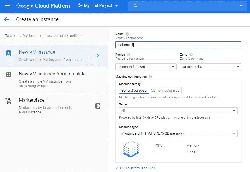 tạo máy chủ vps google cloud miễn phí