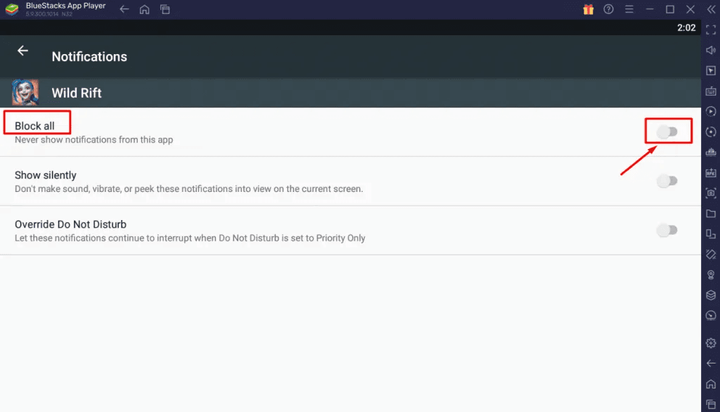 tắt thông báo ứng dụng trên giả lập bluestacks