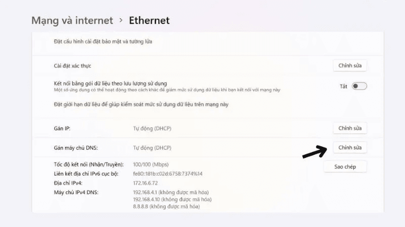 thay đổi dns 8.8.8.8 trên windows 11 2