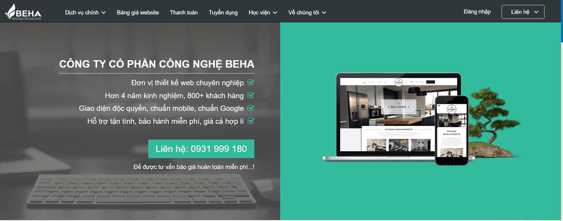 công ty thiết kế website beha