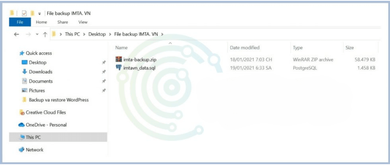 backup cơ sở dữ liệu wordpress 5
