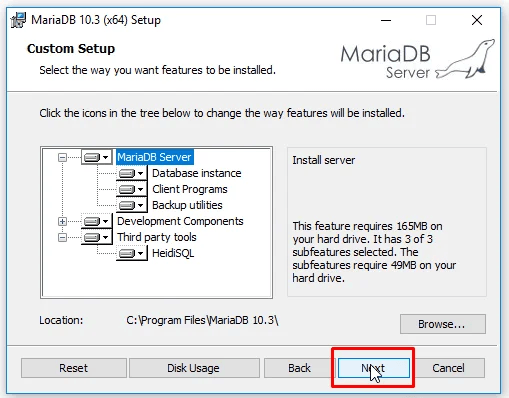 cách cài đặt mariadb trên windows 4