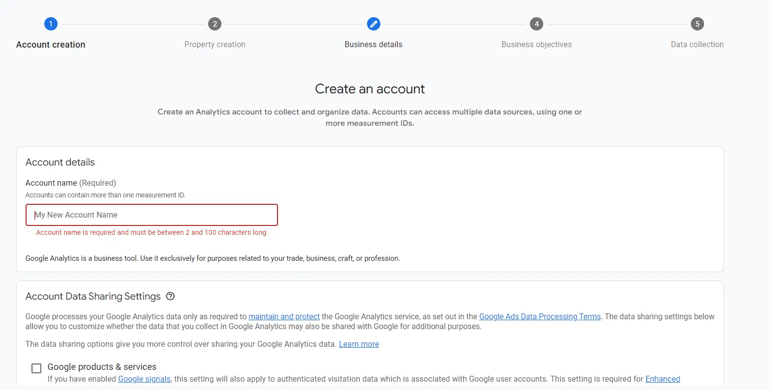 cách tạo tài khoản google analytics 2