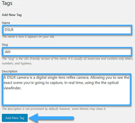 cách thêm tag trong wordpress 1