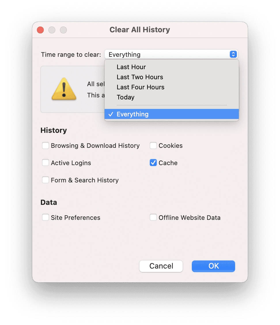 cách xóa bộ nhớ cache trên firefox 2