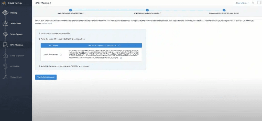 cấu hình dkim khi tạo email doanh nghiệp miễn phí