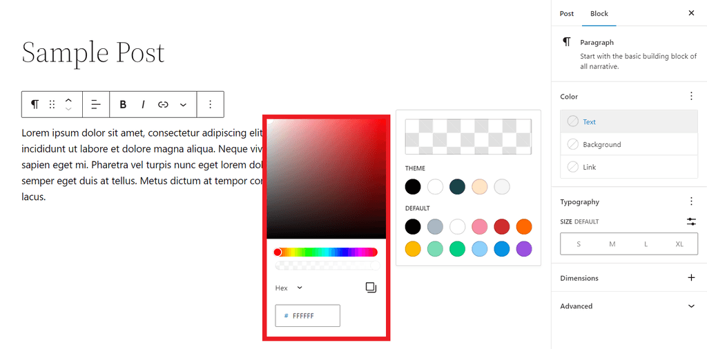 hướng dẫn 5 cách đổi màu chữ trong wordpress 4