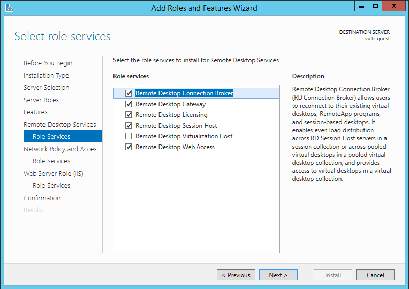 Chọn các Role cho Remote Desktop Service