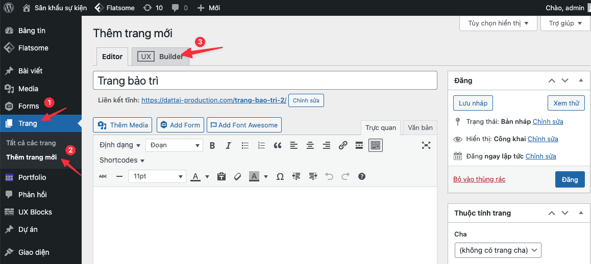 hướng dẫn bật chế độ bảo trì website trên theme flatsome 3