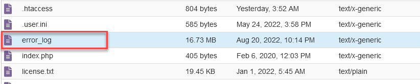 hướng dẫn bật file error log trên cpanel 4